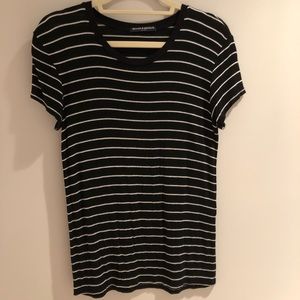 Brandy Melville Black and White Striped Tee